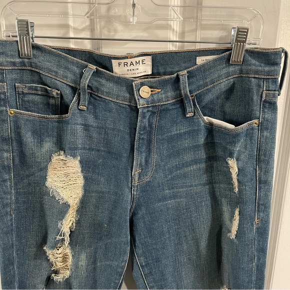 Frame Denim Le Skinny de Jeanne Distressed Jeans Size 29 - Picture 2 of 8